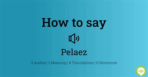 pelaez pronunciation